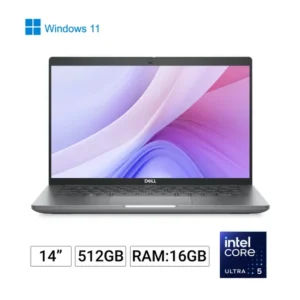 Portatil Dell Latitude 5450 / Intel® Core™ Ultra 5 125U (12 MB cache, 12 cores, 14 threads, up to 4.3 GHz Turbo) 16 GB: 1 x 16 GB, DDR5, 5600 MT/s (5200 MT/s with 13th Gen Intel® Core™ processors) 512 GB TLC SSD 3-cell, 54 Wh, 14.0", FHD 1920x1080, 60Hz, IPS, Non-Touch, AG, 250 nit, 45% NTSC, FHD Cam  ExpressCharge™ Capable, ExpressCharge™ Boost Capable  65W AC adapter, USB Type-C, EcoDesign Intel® Wi-Fi 6E (6 where 6E unavailable) AX211, 2x2, 802.11ax, Bluetooth® 5.3 wireless card Intel® ® Management Disabled 1 x Universal Audio jack 1x HDMI 2.1 1x RJ45 EPEAT 2018 Registered (Gold)  Windows 11 Pro, English, Spanish, French, Brazilian Portuguese  3 Year Hardware Service with OnSite