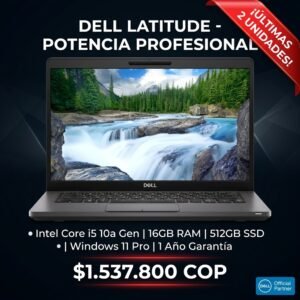 DELL Garantía de 1 Año Portátil Dell Remanuf Latitude 14" 5410-11/7410 Intel i5-10th 16GB 512SSD W11Pro 1Y SKU: DELLATI51651210W11P-RB